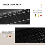 Outdoor and Garden-45" Charcoal BBQ Grill and Smoker Combo Outdoor Portable Trolley Camping Picnic Backyard with Side Shelf Grey - Outdoor Style Company