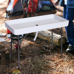 Outdoor and Garden-48" Folding Table with Sink Fish Fillet Camping Picnic Outdoor Gardening Table - Outdoor Style Company