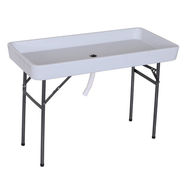 Outdoor and Garden-48" Folding Table with Sink Fish Fillet Camping Picnic Outdoor Gardening Table - Outdoor Style Company