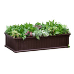 Outdoor and Garden-48.5" Raised Garden Bed Planter Box for Flowers Herbs Veggies & Fruits for Garden Backyard Patio Brown - Outdoor Style Company