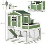 Miscellaneous-49" Chicken Coop, Wooden Hen Run House, Quail hutch with Nesting Box, Slide-out Tray, Asphalt Roof, Planting Lattice, Green - Outdoor Style Company