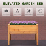 Outdoor and Garden-49" x 24" x 32" Raised Garden Bed Planter Box with Natural Fir Wood Unique Funnel Design & Tool Hooks - Outdoor Style Company