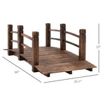 Outdoor and Garden-5 ft Wooden Garden Bridge Arc Stained Finish Footbridge with Railings for your Backyard, Stained Wood - Outdoor Style Company