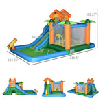 Miscellaneous-5-in-1 Inflatable Water Slide Kids Bounce House Summer Theme Jumping Castle Includes Slide Trampoline Pool Water Gun Climbing Wall - Outdoor Style Company