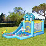 Miscellaneous-5-in-1 Inflatable Water Slide, Kids Castle Bounce House Includes Slide, Trampoline, Pool, Water Gun, Climbing Wall, 680W Air Blower - Outdoor Style Company