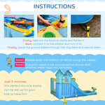 Miscellaneous-5-in-1 Inflatable Water Slide, Kids Castle Bounce House Includes Slide, Trampoline, Pool, Water Gun, Climbing Wall, 680W Air Blower - Outdoor Style Company