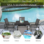 Outdoor and Garden-5 PCs Outdoor Patio Dinning Set for 4 People with Table Modern Stylish Chair Metal Frame - Black - Outdoor Style Company