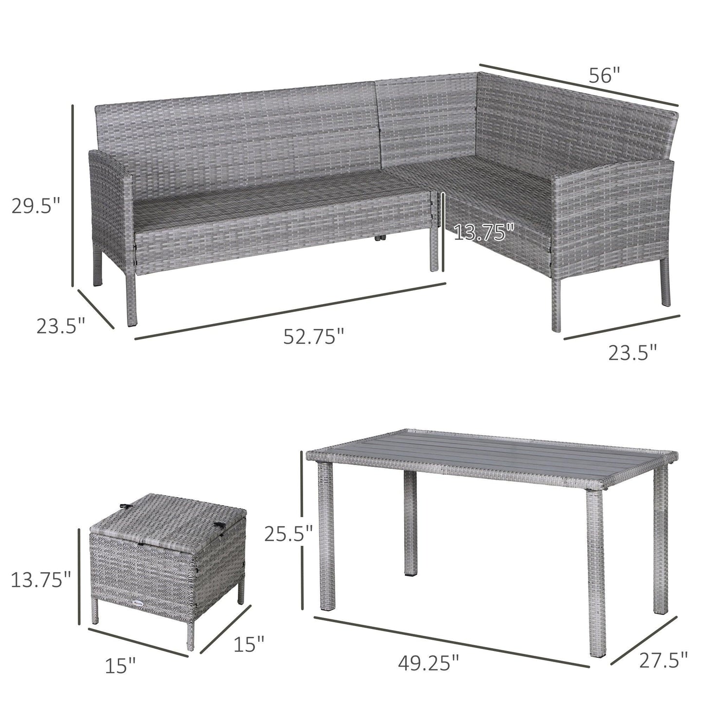 Outdoor and Garden-5-Piece Modern Outdoor Wicker Patio Furniture Sets with PE Rattan Resistant to Weather & Quality Build - Outdoor Style Company