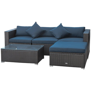 Outdoor and Garden-5 Piece Outdoor Patio PE Rattan Wicker Sofa Conversation Set Sectional Furniture Set, Coffee - Outdoor Style Company