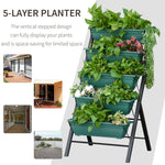 Outdoor and Garden-5-Tier Raised Garden Bed with Foldable Frame Planter Grow Containers Plant Flower Vegetable Pot with Leaking Holes for Outdoor Patio - Outdoor Style Company