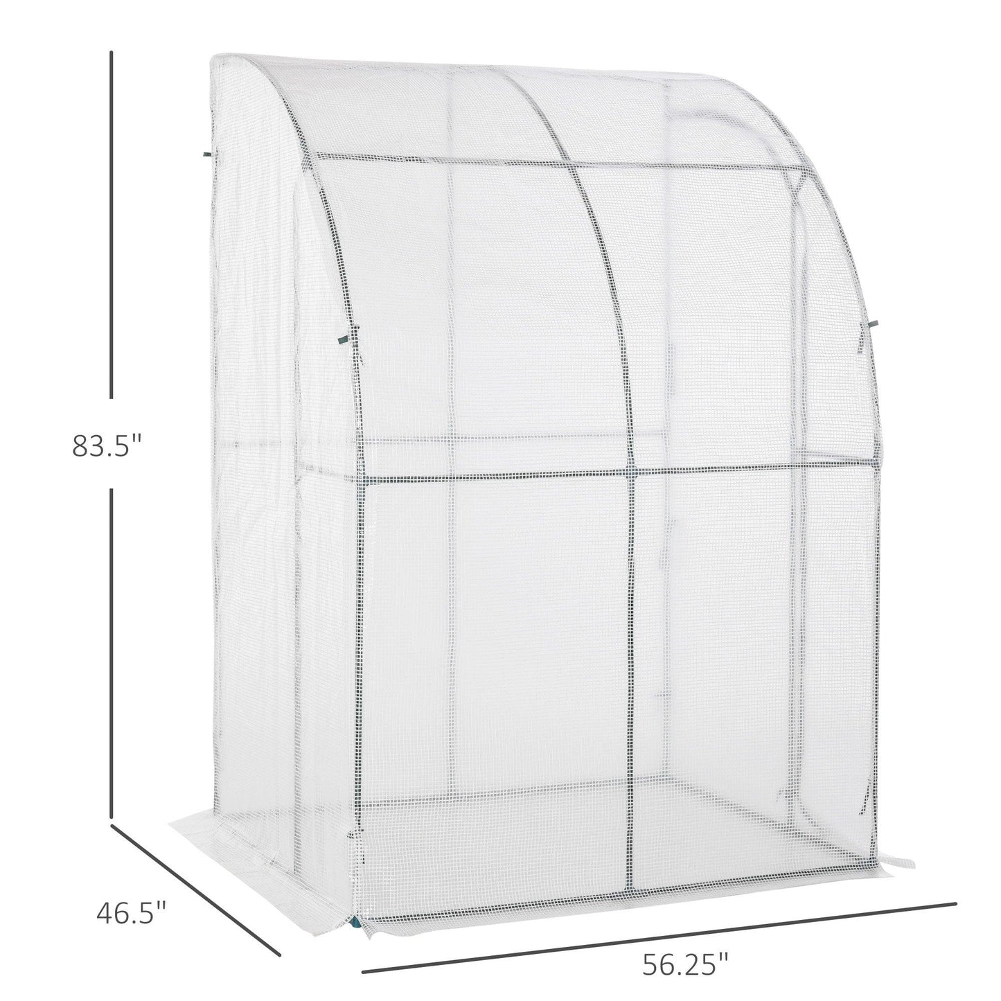 Outdoor and Garden-5' x 4' x 7' Outdoor Walk-In Greenhouse, Plant Nursery with Roll-up Door, and PE Cover, White - Outdoor Style Company