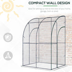 Outdoor and Garden-5 x 4 x 7ft Outdoor Lean to Greenhouse with 2 Zippered Roll Up Doors, PVC Cover Sloping Top, Backyard Greenhouse - Outdoor Style Company