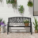 Outdoor and Garden-50" 2-Person Garden Bench Loveseat with Cast Iron - Outdoor Style Company