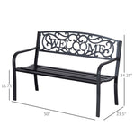 Outdoor and Garden-50" 2-Person Garden Bench Loveseat with Cast Iron - Outdoor Style Company