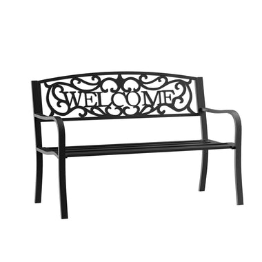 Outdoor and Garden-50" 2-Person Garden Bench Loveseat with Cast Iron - Outdoor Style Company