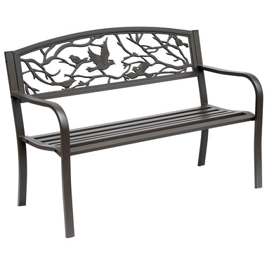 Outdoor and Garden-50" Patio Metal Garden Bench, Outdoor Furniture Porch Bench - Outdoor Style Company