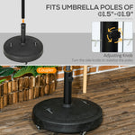 Outdoor and Garden-52lbs Resin Patio Umbrella Base with Wheels and Retractable Handles, 20" Round Outdoor Umbrella Stand Holder, Black - Outdoor Style Company