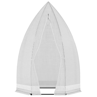 Outdoor and Garden-55" x 55" x 71" PE Greenhouse, Portable Hot House for Plants with Zippered Door for Outdoor Garden, or Patio, White - Outdoor Style Company
