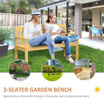 Outdoor and Garden-56" Outdoor Patio Wood Bench, 2-Seater Garden Bench with Slatted Seat, Backrest & Arm Rests for Patio, Porch, Poolside, Natural - Outdoor Style Company