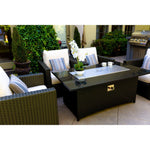 -58 in. Rectangular Steel Gas Fire Pit with Burner and Table Lid - Outdoor Style Company
