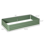 Outdoor and Garden-5.9' x 3' x 1' Raised Garden Bed with Support Rod, Steel Frame Elevated Planter Box, Green - Outdoor Style Company