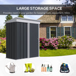 Outdoor and Garden-5'x3'x6' Garden Metal Sheds with floor, Small Lean-to Shed with Adjustable Shelf, Lock, Gloves, Cool Gray - Outdoor Style Company