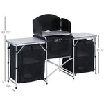 Outdoor and Garden-6’ Deluxe Portable Fold-Up Camp Kitchen with Windscreen - Outdoor Style Company