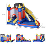 Miscellaneous-6-in-1 Inflatable Water Slide, Kids Castle Bounce House Includes Slide, Trampoline. Basket, Pool, Water Gun, Climbing Wall - Outdoor Style Company
