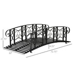 Outdoor and Garden-6' Metal Arch Backyard Garden Bridge with 660 lbs. Weight Capacity, Safety Siderails & Vine Motifs for Backyard Creek, Stream, Pond, Black - Outdoor Style Company