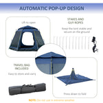 Miscellaneous-6 Person Pop Up Camping Tent with Weatherproof Rain Cover, Easy Up Tent with 4 Windows 2 Doors - Outdoor Style Company