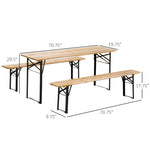 Outdoor and Garden-6' Portable Picnic Table and Bench Set, Outdoor Wooden Folding Camping Dining Table Set for Patio Garden Outdoor Activities - Outdoor Style Company