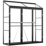 Greenhouses-6' x 2' Aluminum Greenhouse, Backyard Garden with 2 Adjustable Roof Vents and 3 Doors - Outdoor Style Company