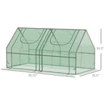 Miscellaneous-6' x 3' x 3' Portable Greenhouse, hot house for plants with 2 PE/PVC Covers, Steel Frame and 2 Roll Up Windows, Green - Outdoor Style Company