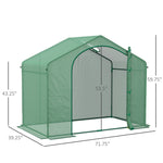 Miscellaneous-6' x 3' x 6' Portable Walk-in Greenhouse with Roll-up Zipper Door, Steel Frame, Top Vent for Flowers, Vegetables - Outdoor Style Company
