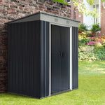 Outdoor and Garden-6' x 4' Backyard Garden Tool Storage Shed with Dual Locking Doors, 2 Air Vents and Steel Frame, Black - Outdoor Style Company