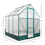 Miscellaneous-6' x 6' x 7' Polycarbonate Greenhouse, Small Greenhouse Kit for Backyard/Outdoor with Temperature Controlled Window - Outdoor Style Company
