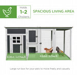 Pet Supplies-63" Chicken Coop Wooden Chicken House Rabbit Hutch Poultry Cage Hen Pen Backyard PC Roof with Run Box - Outdoor Style Company