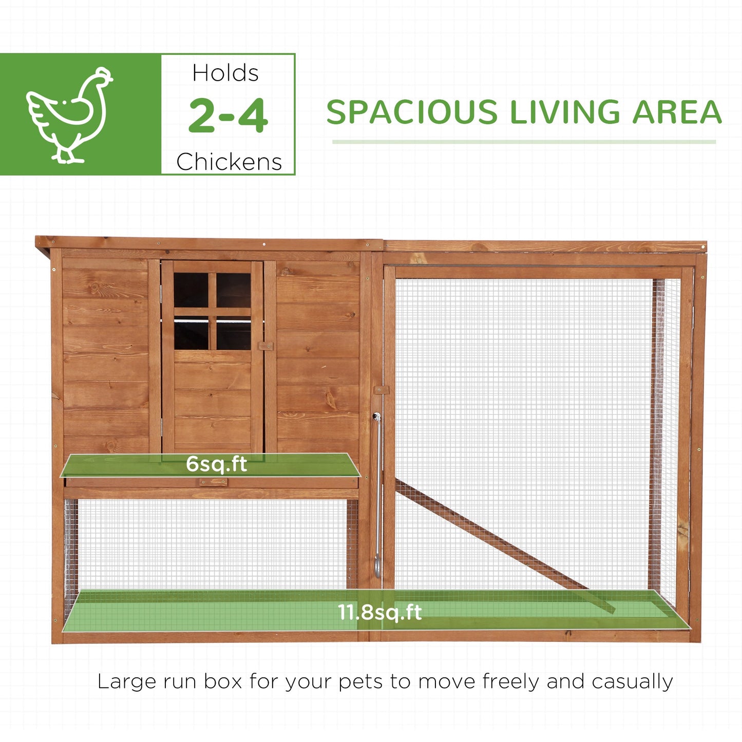 Outdoor and Garden-66" Chicken Coop Kit Wooden Chicken House Rabbit Hutch Poultry Cage Hen Pen Backyard with Outdoor Run and Nesting Box - Outdoor Style Company