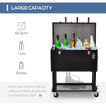 Outdoor and Garden-68QT Patio Cooler Ice Chest with Foosball Table Top, Portable Poolside Party Bar Cold Drink Rolling Cart on Wheels with Tray Shelf - Outdoor Style Company