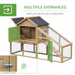 Pet Supplies-69" Wooden Chicken Cage wIth Run, Chicken Coop Hen House with Ramp, Removable Tray, Ventilated Window and Nesting Box, Natural - Outdoor Style Company