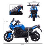 Toys and Games-6V Childs Electric Motorbike Battery-Powered Ride-On Toy Off-road Street Bike with Pedal, Horn, Headlights & Wheels, Blue - Outdoor Style Company