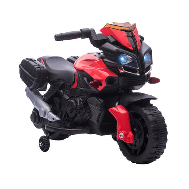 Toys and Games-6V Electric Motorcycle for Kids, Dirt Bike, Battery-Powered Ride-On Motorbike Toy Off-Road Street Bike with Headlights & Training Wheels, Red - Outdoor Style Company