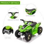 Toys and Games-6V Kids ATV Children Ride on Car, Electric Quad Toy Battery Powered Vehicle with Forward/ Reverse Switch for 18-36 Months Old Toddlers, Green - Outdoor Style Company