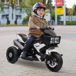 Toys and Games-6V Kids Electric Motorbike Ride-On Motorcycle Dirt Bike, Battery-Powered Toy Off-road Street Bike w/ Music Horn Headlights for Girls Boys, White - Outdoor Style Company