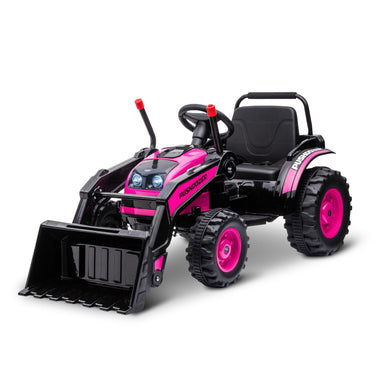 Toys and Games-6V Kids Electric Ride on Construction Excavator, Rechargeable Battery Powered Truck with High/Low Speed Realistic Sound and Headlights, Pink - Outdoor Style Company