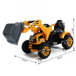 Toys and Games-6V Toy Tractor Electric Kids Ride On Toy Digger Construction Excavator Tractor Vehicle Digger Toy Moving Forward Backward, Yellow/Black - Outdoor Style Company