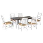 Outdoor and Garden-7 Piece Patio Dining Set with Umbrella Hole, Aluminum Outdoor Furniture Set with 6 Chairs and Cushions for Garden, Backyard, or Poolside - Outdoor Style Company