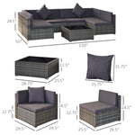 Outdoor and Garden-7 Piece Patio Furniture Set Outdoor Wicker Furniture for Backyard - Gray - Outdoor Style Company