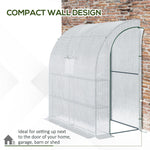 Outdoor and Garden-7' x 3' x 7' Outdoor Walk-In Greenhouse, Plant Nursery with Roll-up Window, PE Cover, and 3-Tier Wire Shelves, White - Outdoor Style Company