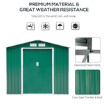 Outdoor and Garden-7' x 4' Steel Storage Shed Organizer, Garden Tool house with 4 Vents and 2 Easy Sliding Doors for Backyard, Patio, Garage, Lawn, Green - Outdoor Style Company